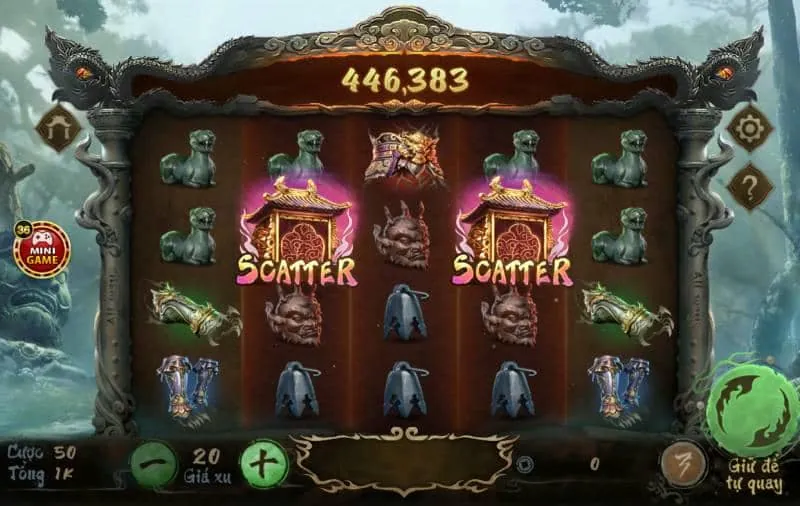 Hình ảnh biểu tượng chiến thắng lớn, tỷ lệ RTP cao trong game slot 999ok